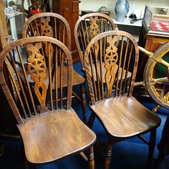 set van 4 Engelse "wheelback" stoelen, MR3713 2