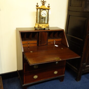 Engels bureautje, Mahonie houten antiek Engels bureautje open