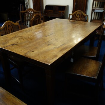 Franse tafel met 2 laden, Antieke Franse tafel met 2 laden