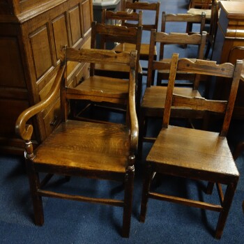Engelse "Welsh" stoelen set van 6 met 1 armstoel erbij, MR3981a