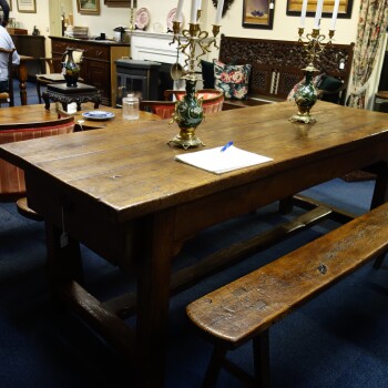 3 delig set Franse tafel met 2 bankjes, MR4023