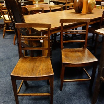 Set van 6 Engelse stoelen, Set van 6 antieke Engelse stoelen iepenhout uit 1850