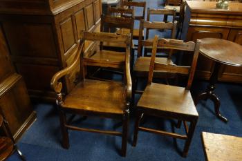 Engelse "Welsh" stoelen set van 6 met 1 armstoel erbij, MR3981a