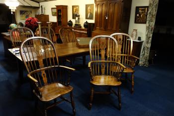 Engels set van 6 Windsor stoelen, Antieke Engelse set van 6 Windsor stoelen uit 1840